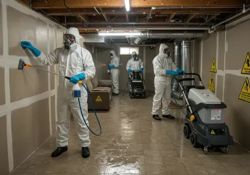 Basement Moisture Removal and Structural Drying process in Poplarville, MS